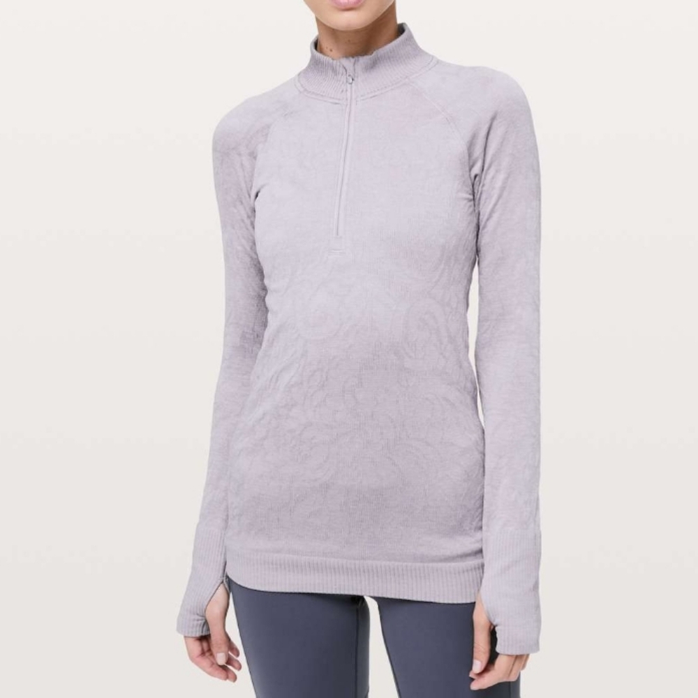 Lululemon Rest Less 1/2 Zip Pullover Lavender Gray